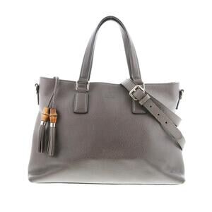 GUCCI Tassel Fringe Handbag Shoulder Messenger Bag Brown